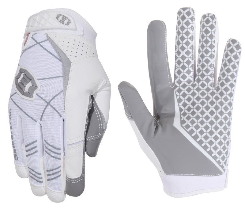 Seibertron Pro 3.0 Elite Ultra-Stick Sports Receiver Glove Football Gloves Youth and Adult (White, L) - Image 1